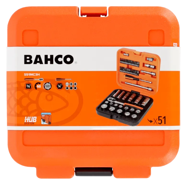 Bahco Hylsnyckelsats 3/8,51 delar