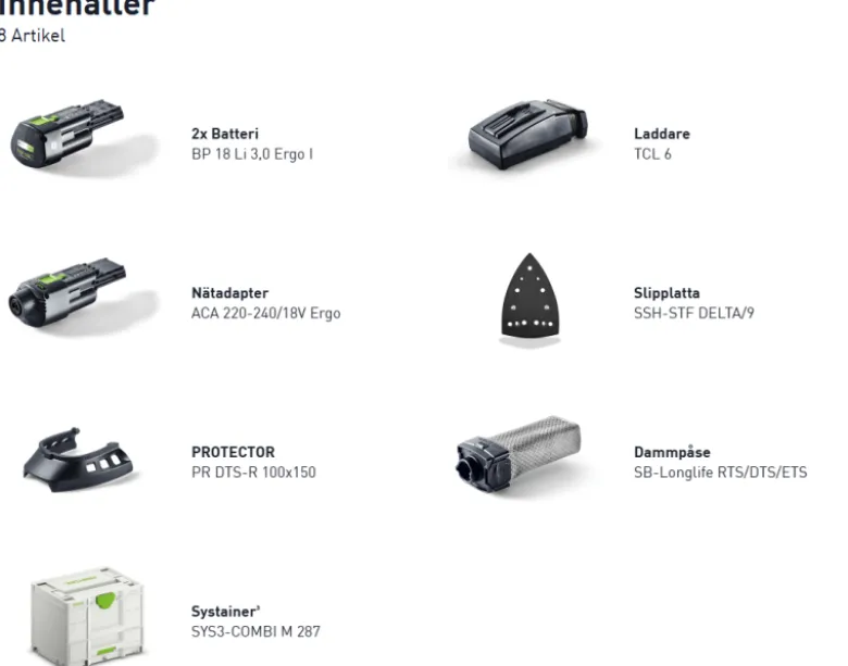 Festool Batterislip Delta DTSC 400 3,0 I-Set