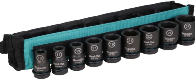 Krafthylssats 9-delar 1/2" 10-27mm, impact BLACK