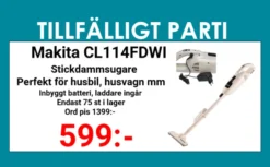 Makita CL114FDWI Dammsugare, laddbar 12 volt