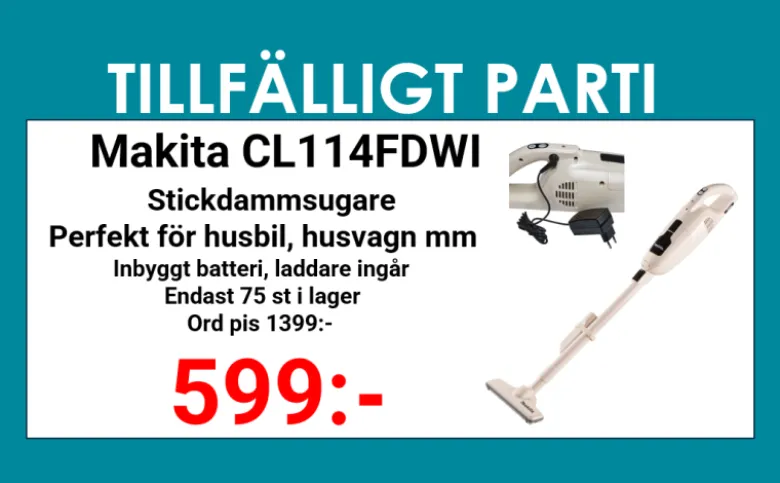 Makita CL114FDWI Dammsugare, laddbar 12 volt