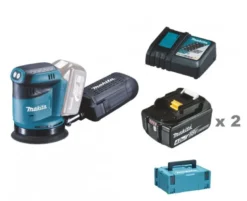 Makita DBO180RTJ Excenterslip 18V 125mm, komplett