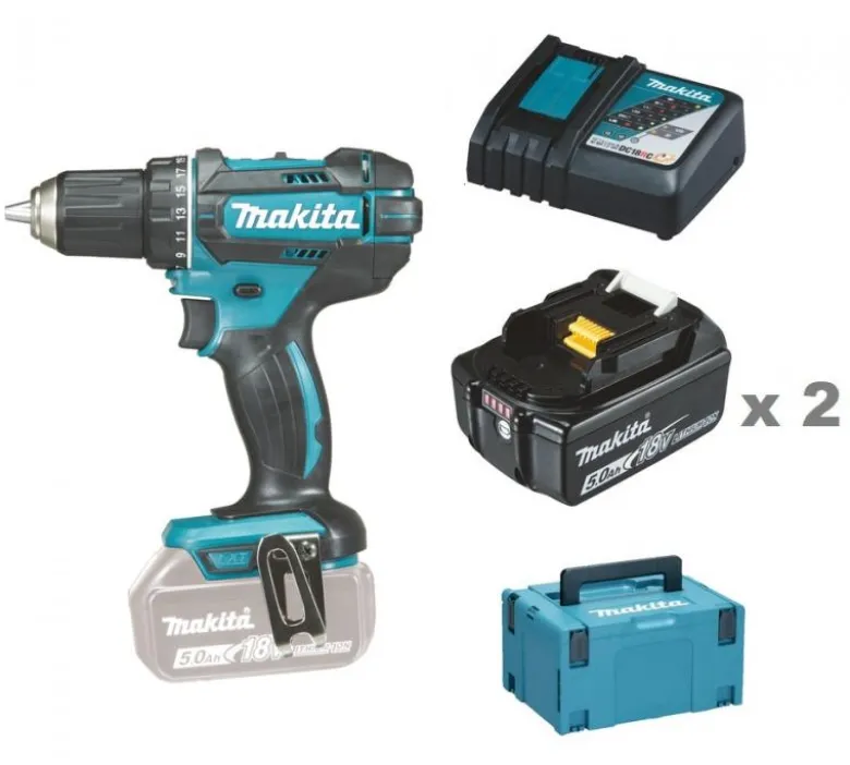 Makita DDF482RTJ Borrskruvdragare 18V, komplett 5,0Ah