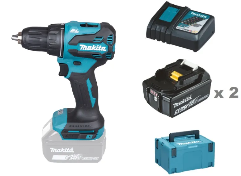 Makita DDF490RTJ Borrskruvdragare 18V, komplett