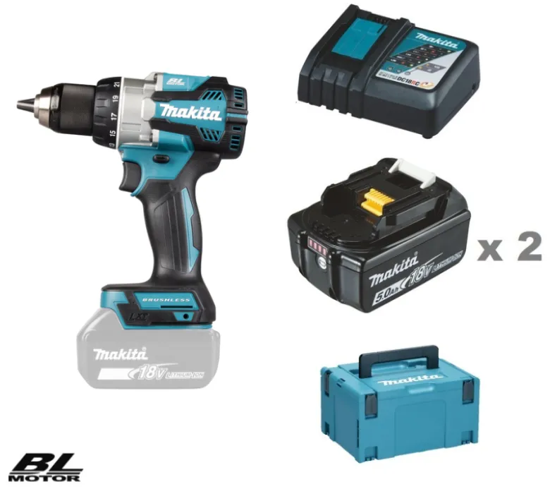 Makita DDF489RTJ Borrskruvdragare 18V, komplett