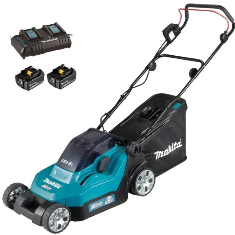 Makita DLM382CT2 Gräsklippare 2x18V 5,0Ah, komplett