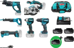 Makita DLX6141G Combokit 6 st maskiner i väska +1st extra 5,0Ah-batteri-på-köpet! Värde 995:-