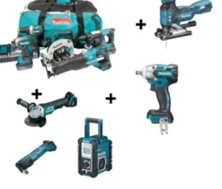 Makita DLX5032T superplus combokit (9 st maskiner i väska + Radio) +1st extra 5,0Ah-batteri-på-köpet! Värde 995:-