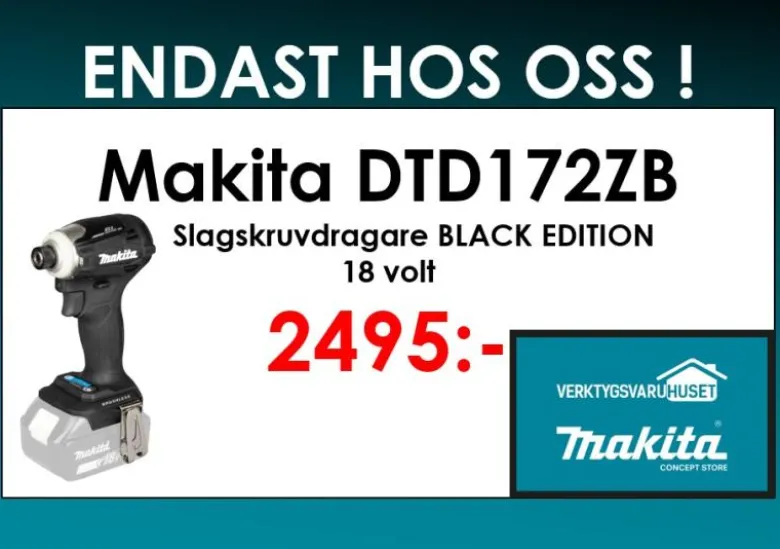 Makita DTD172ZB Slagskruvdragare 18V -Black edition