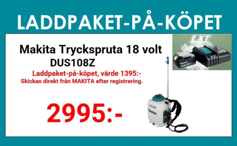 Makita DUS108Z Tryckspruta ryggburen 10L