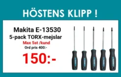 Makita Skruvmejselsats TORX 5-delar