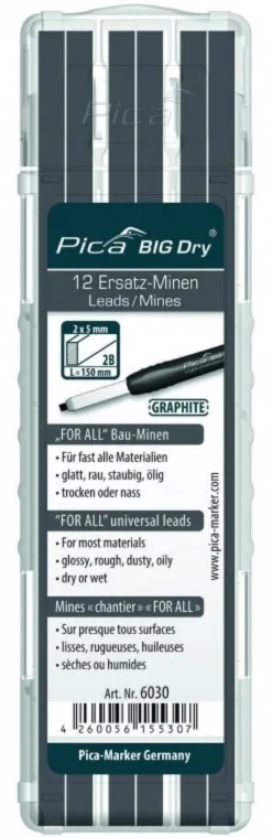 Pica BIG Dry Reservstift Grafit • 12-pack