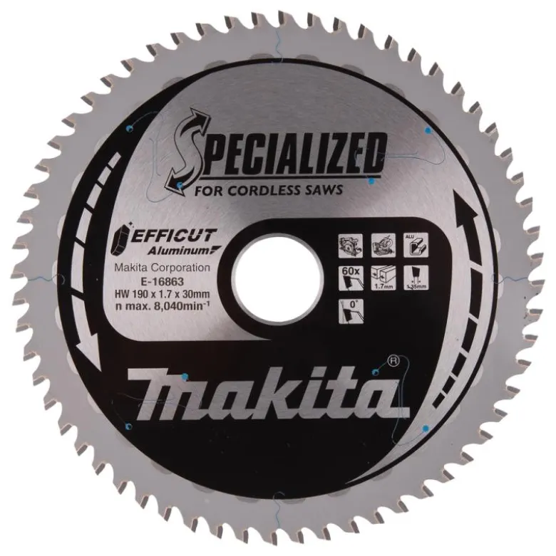 Sågklinga Aluminium 190x30x1,45 60T Efficut