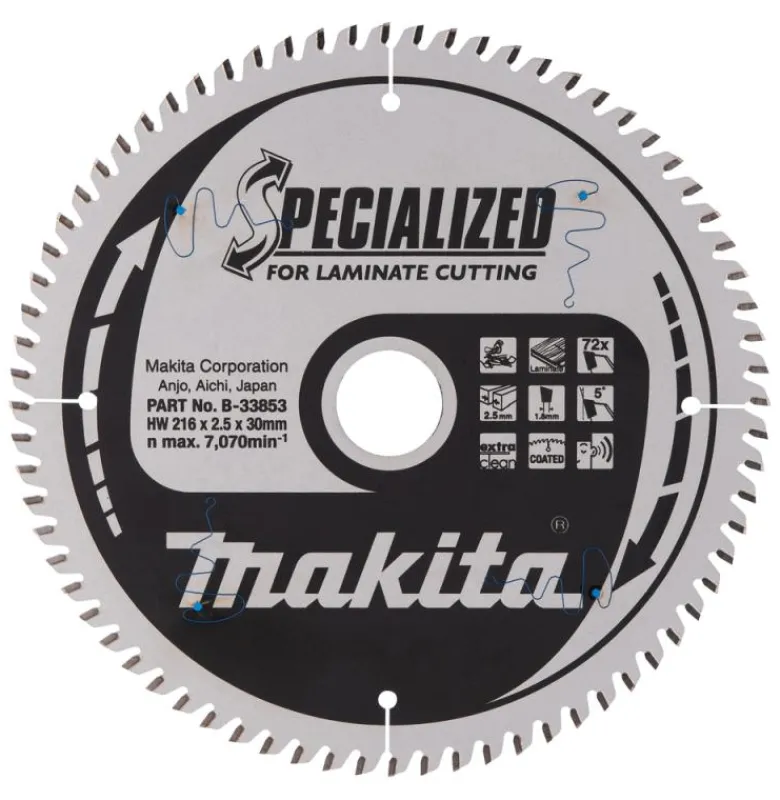 Sågklinga Laminat 216x30x2,5 72T Specialized