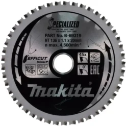 Sågklinga Rostfritt 136x20x1,1 45T Efficut