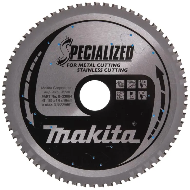 Sågklinga Rostfritt 185x30x1,6 64T Specialized