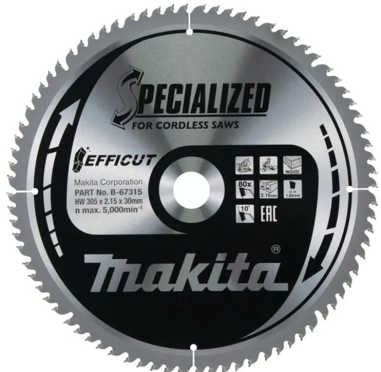 Sågklinga Trä 305x30x2,15 80T Efficut