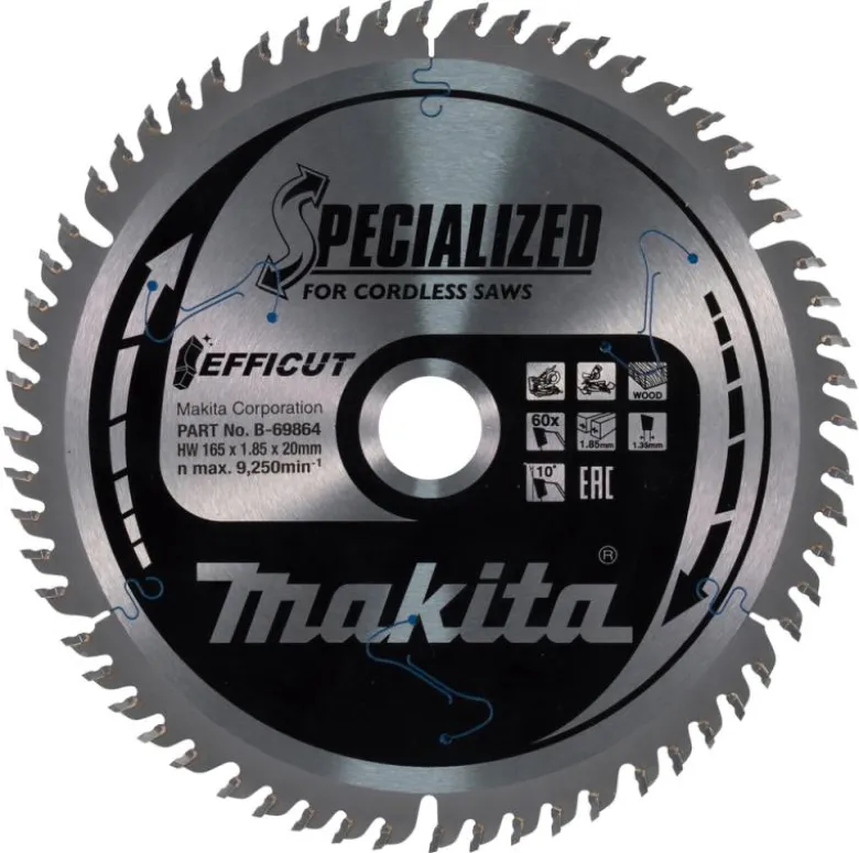 Sågklinga Trä 165x20x1,85 60T Efficut