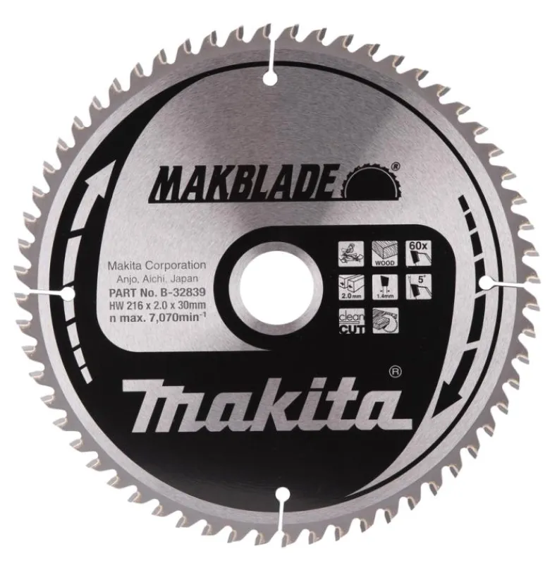 Sågklinga Trä 216x30x2,0 60T Makblade