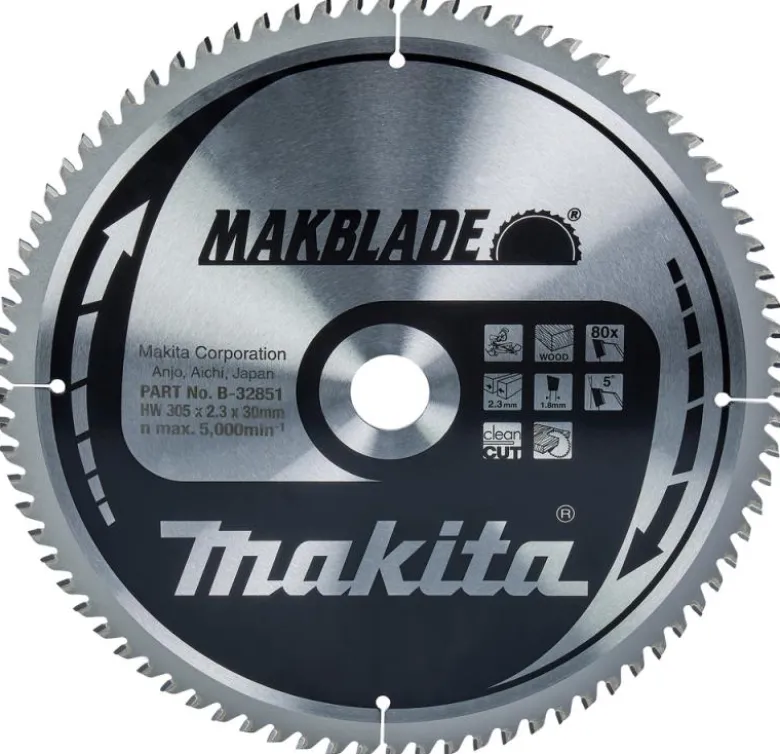 Sågklinga Trä 305x30x2,3 80T Makblade