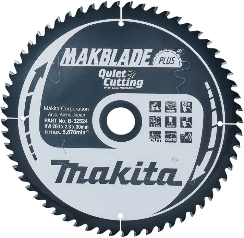 Sågklinga Trä 260x30x2,3 60T Makblade plus