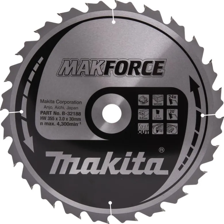 Sågklinga Trä 355x30x3,0 24T Makforce