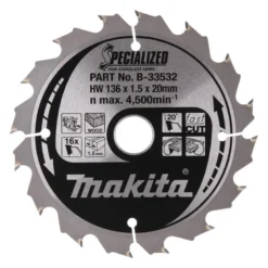 Sågklinga Trä 136x20x1,5 16T Specialized
